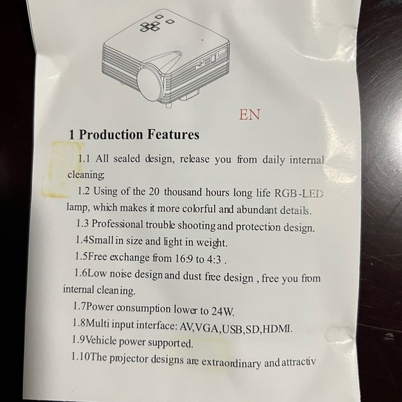 Excelvan Mini LED Projector - Picture 6 of 6